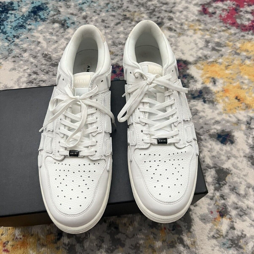 Amiri Skel Low Top Sneakers In White Size 11 Ps22mfs003